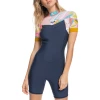 Roxy 2/2 Syncro Short Sleeve Back Zip Springsuit - Women's -Roxy Sales roxy 2 2 syncro short sleeve back zip springsuit women s 0